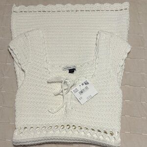American Eagle White Crochet dress